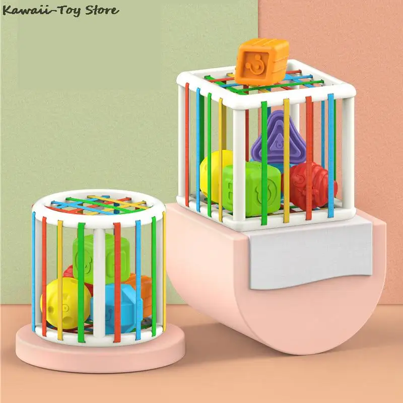 

Игрушка-сортировщик для малышей в форме малыша, игрушка с тактильным прикосновением, от 10 месяцев до 3 лет, InnyBin, мягкий куб, Обучающие игрушк...