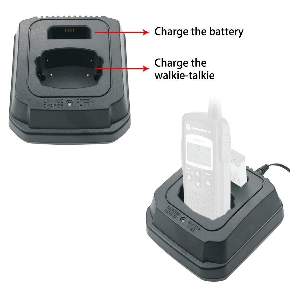 Cargador de bater&iacute;a CNB53964, Base de repuesto para Motorola DTR620 DTR650, Radios bidireccionales, cargador de bater&iacute;a de iones de litio, 10 Uds.-5
