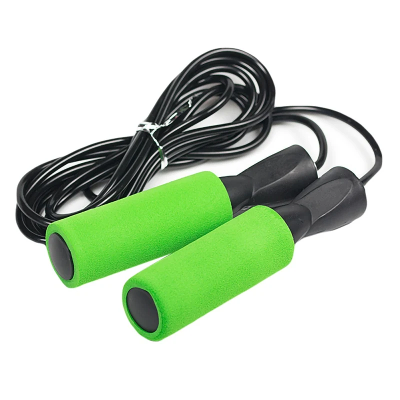 Green Скакалка Из ПВХ регулируемые спортивные упражнения для снижения веса тренировочная скорость Скакалка с противоскользящей пеной ручкой 12 - Color: Green