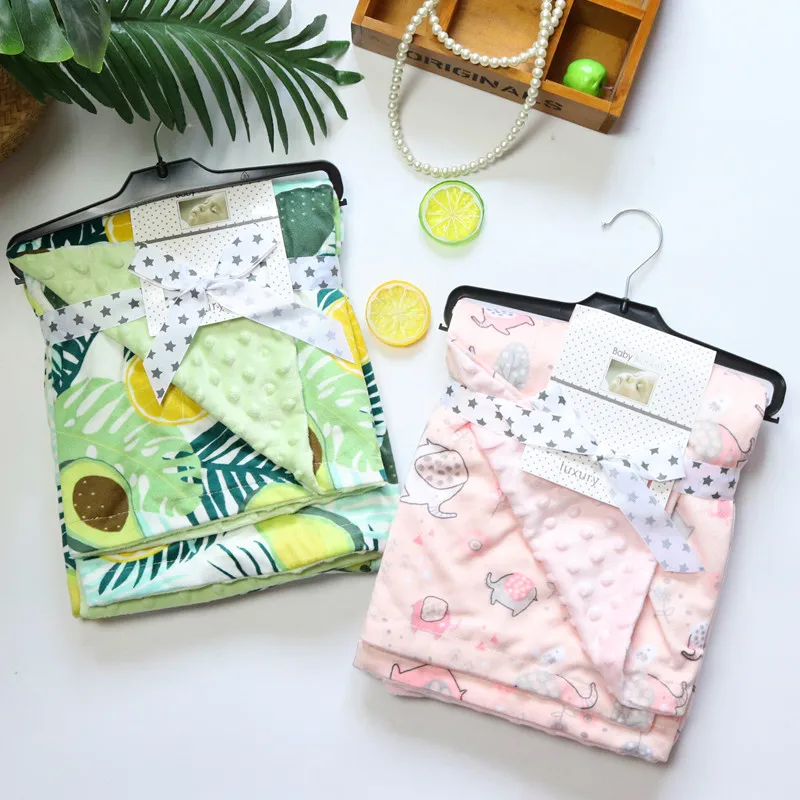 Детское фланелевое одеяло для новорожденных теплые пеленки с флисовой