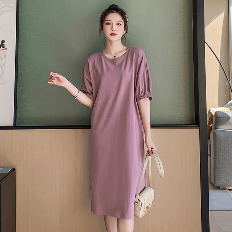 Футболка Юбка Женская летняя одежда 2021new размера плюс свободные длинные