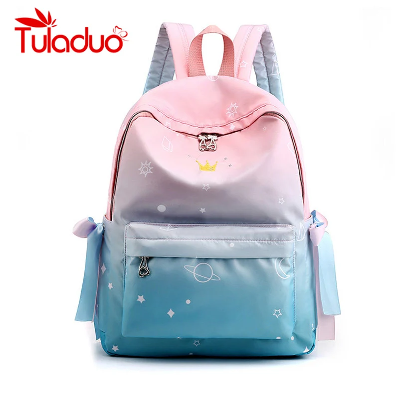 Холщовые повседневные школьные ранцы для девочек подростков милый рюкзак