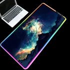 Коврик для мыши Mairuige, с RGB-подсветкой, резиновый, нескользящий, с USB-разъемом