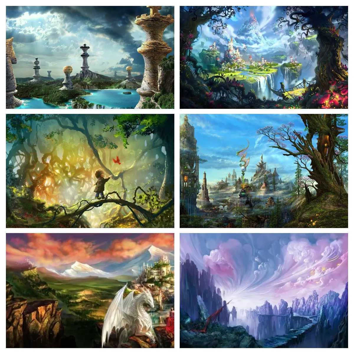 

Diy Diamond Painting anime landscapes fantasy building Full Square Drill Cross Stitc Mosaic Embroidery Wall Decor