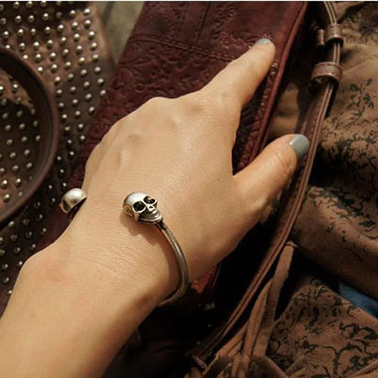 Браслет индивидуальный Ретро ювелирные изделия двусторонний череп открытый