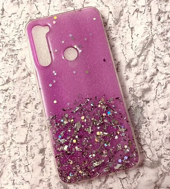 Чехол силиконовый для Xiaomi Redmi Note 8 с фольгой Градиент сиреневый - купить по