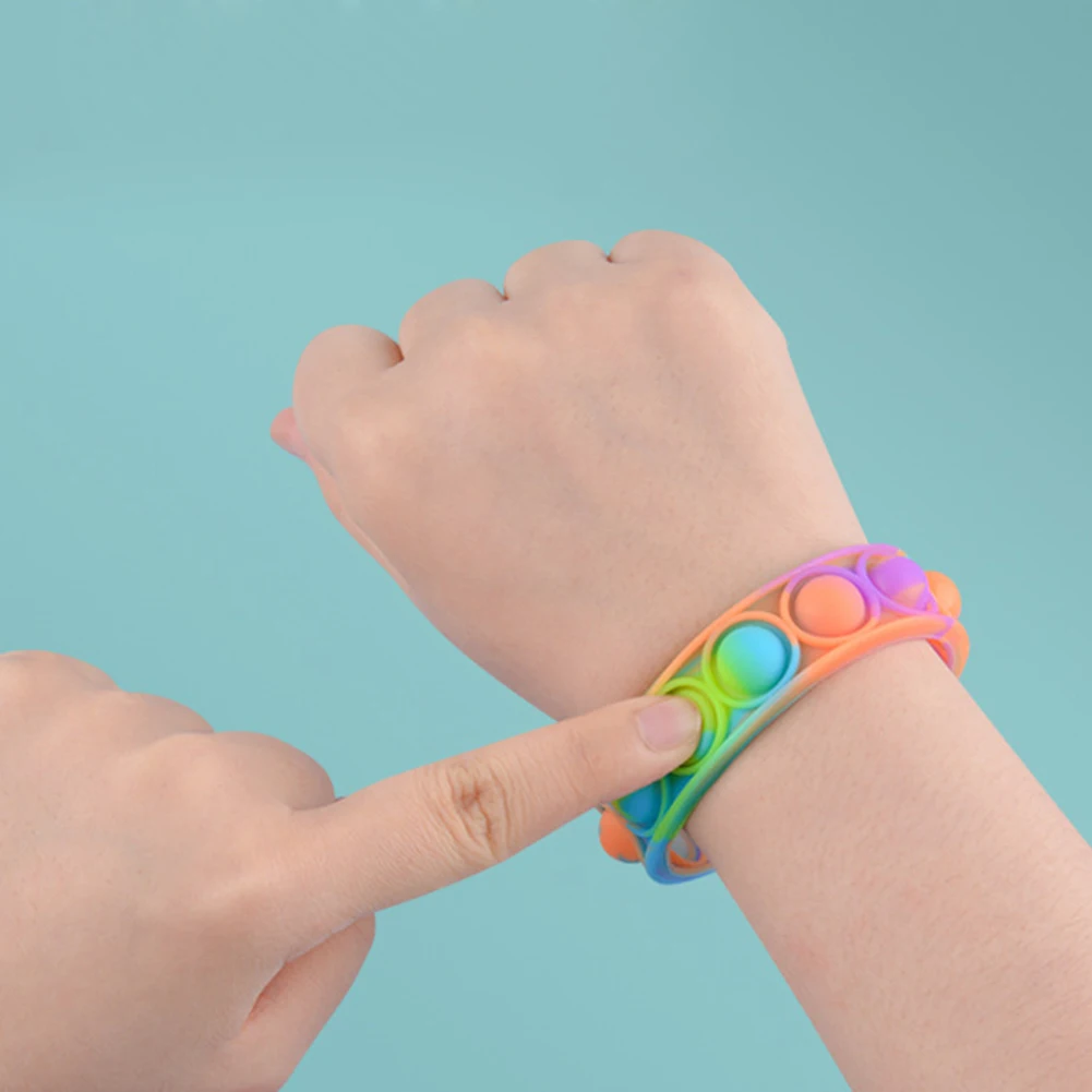 

Push Bubble Fidget Sensory Stress Relief Bracelet Children Wearable Wristband Toy