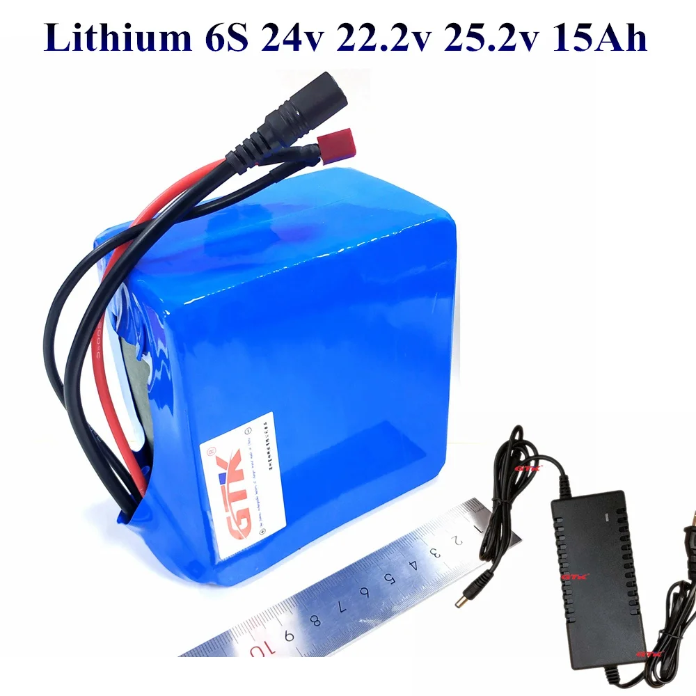 GTK 6S 22,2 v 25,2 v 24V 15Ah комплект литий-ионный батарей 18650 для 300w электромобилей модель самолета Электрический инструмент+ 2A зарядное устройство