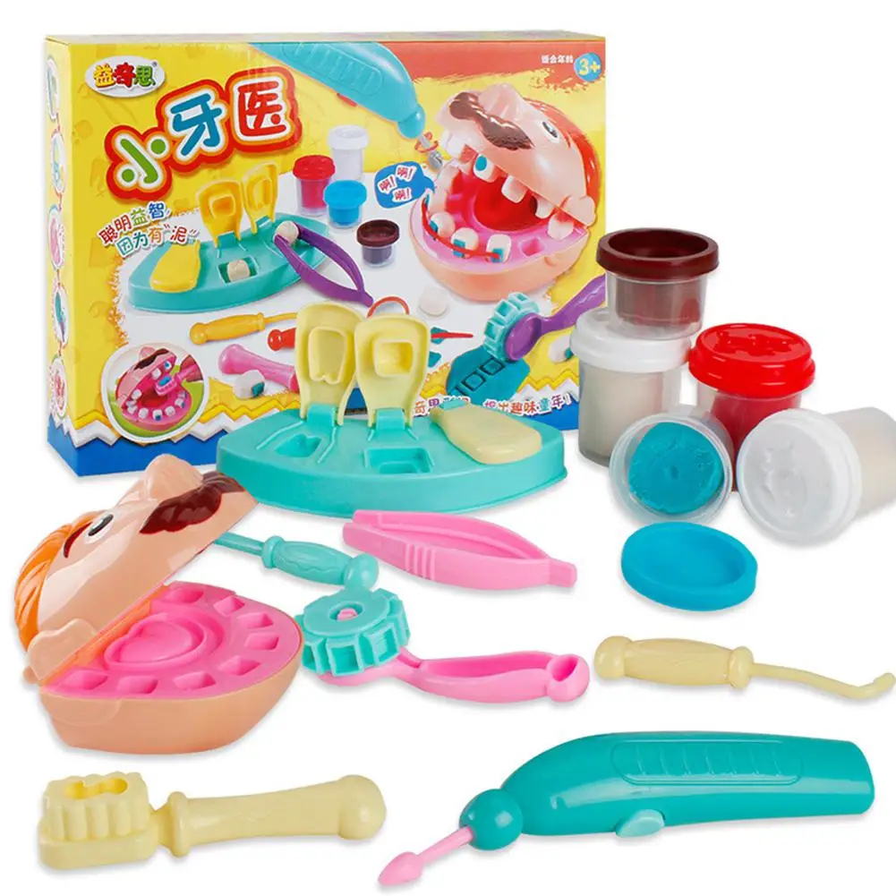 None Kids Pretend Role Play Dental Tooth Extraction Clay Mold Toy Plasticine Modeling Tool Kit | Игрушки и хобби