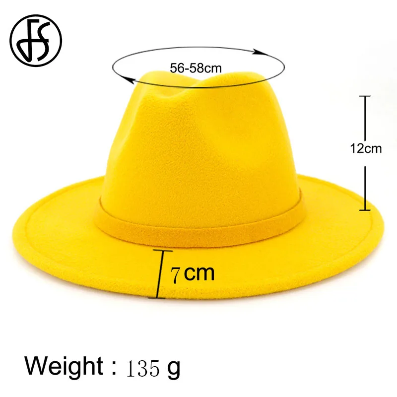 Шляпа-федора FS для мужчин и женщин шерстяная шляпа в британском стиле с широкими