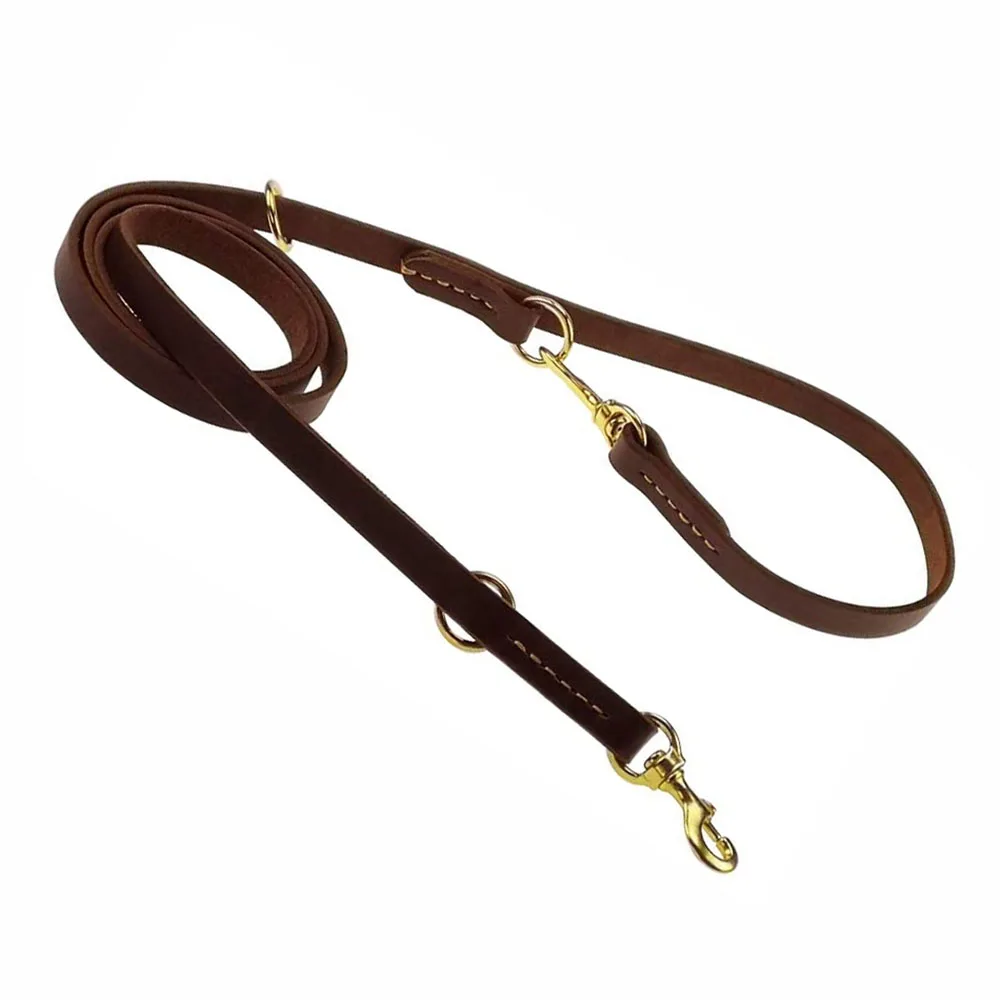 Multifunctional Dog Leash Hands Free Real Leather Running 8ft Long Training Pet Supplies for Large &amp Small Dogs | Дом и сад