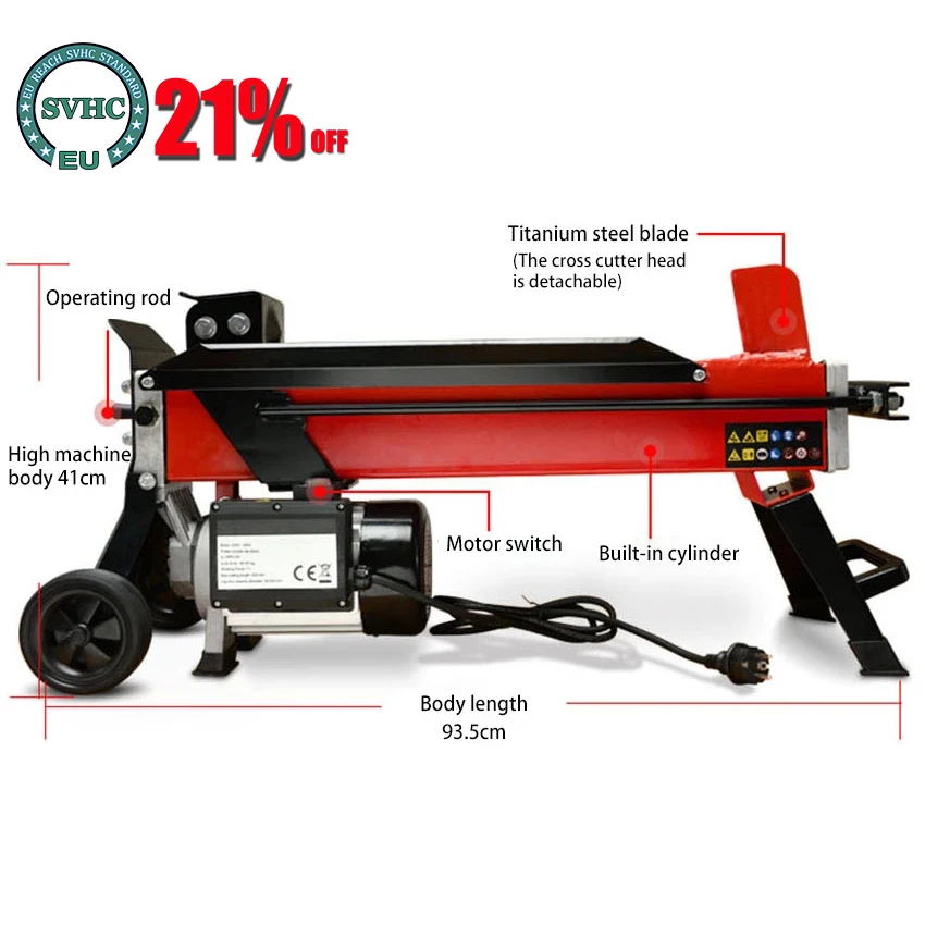 

6-Ton Electric Splitting Chopping Wood Machine 2200W 220V High-Power Household Home Electric Hydraulic Wood Breaking Machine