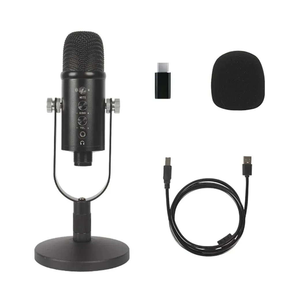 

USB Condenser Microphone Cardioid Sreaming Podcast Studio Mic Metal Recording microfone for YouTube Skype