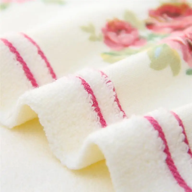 Мягкое хлопковое банное полотенце с цветочным принтом для ванной комнаты дома