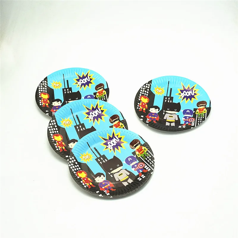 10 шт./партия посуда одноразовые столовые приборы Бэтмен/Супермен/Железный