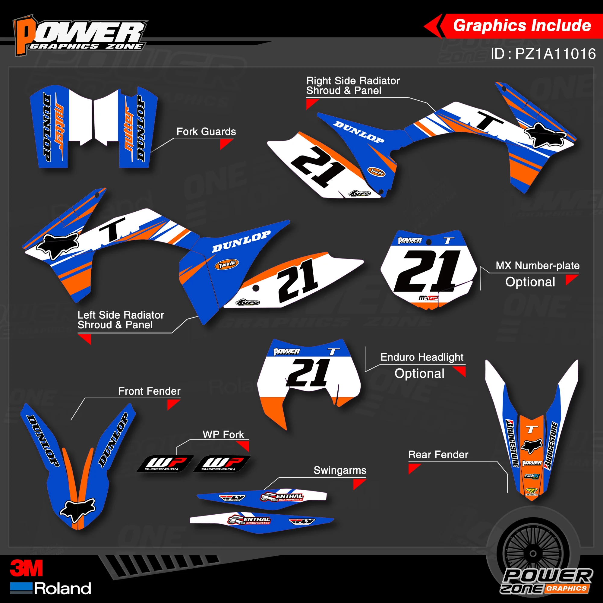 Персонализированные графические фоны PowerZone Team наклейки 3M Набор наклеек для KTM SX SXF