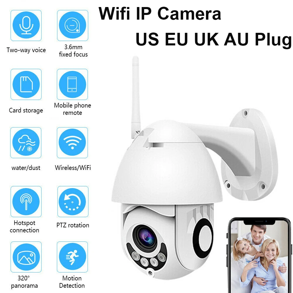 Wifi наружная PTZ IP камера 1080p скоростная купольная CCTV ip-камера безопасности wifi Внешняя 2MP IR домашнее наблюдение США ЕС AU Великобритания вилка