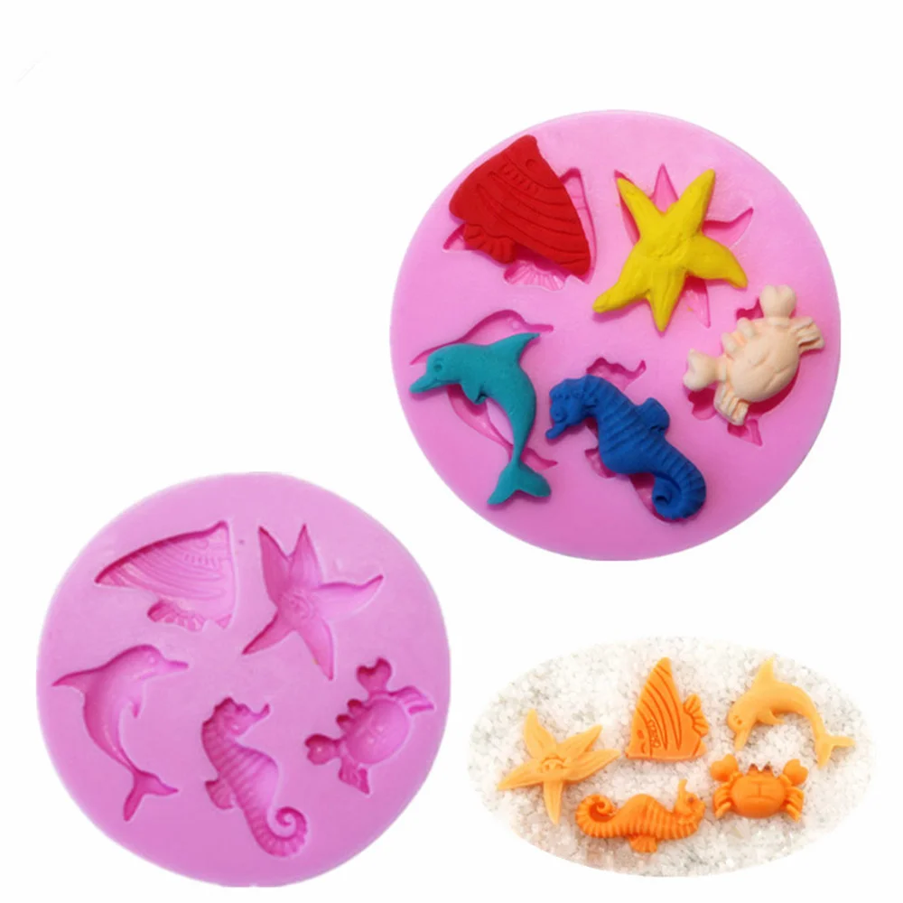 3D формы для торта в виде дельфина океанского мира силиконовая форма помады DIY