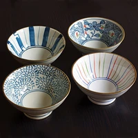 japanese high foot ceramic bowls kitchen cute round rice fruit ice cream bowl eco friendly japanese under glazed tableware
