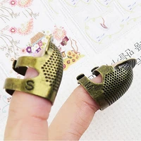 vintage gold finger protector needle thimble antique ring handworking metal stitching tools diy crafts sewing accessories