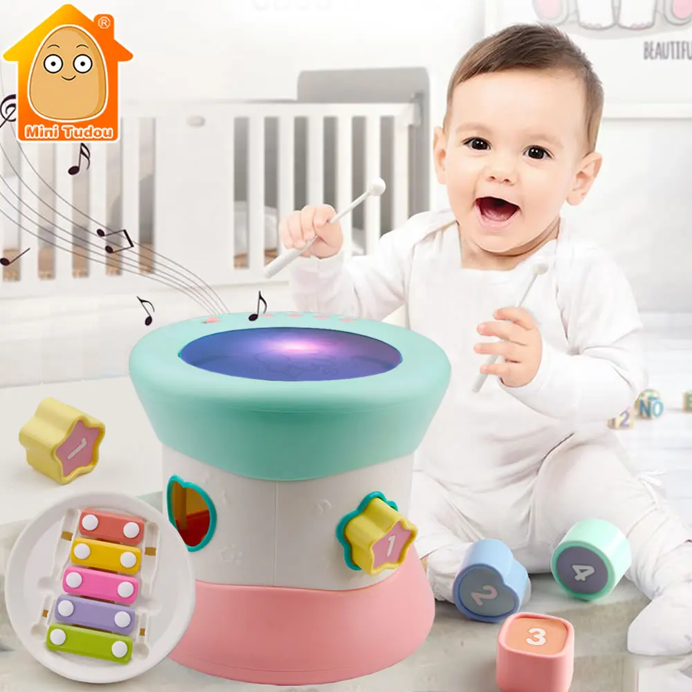 Музыкальный ручной барабан 3 в 1 многофункциональный ксилофон музыкальный