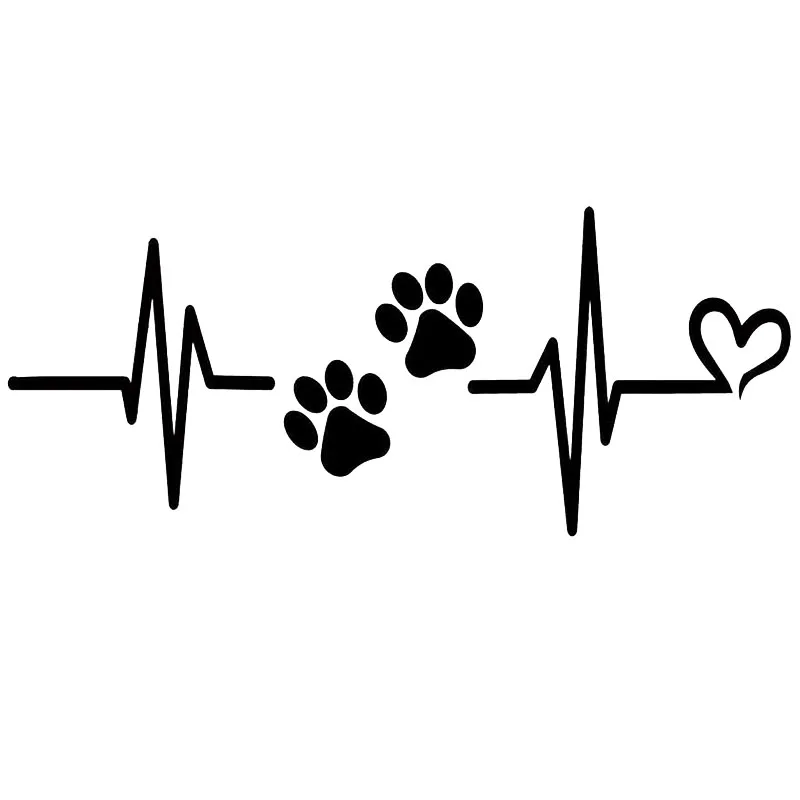 

Waterproof and Sunscreen PVC Car Sticker for Heartbeat Liveline Love Dog Paw Pet Theme Window Glass Car Sticker Decal