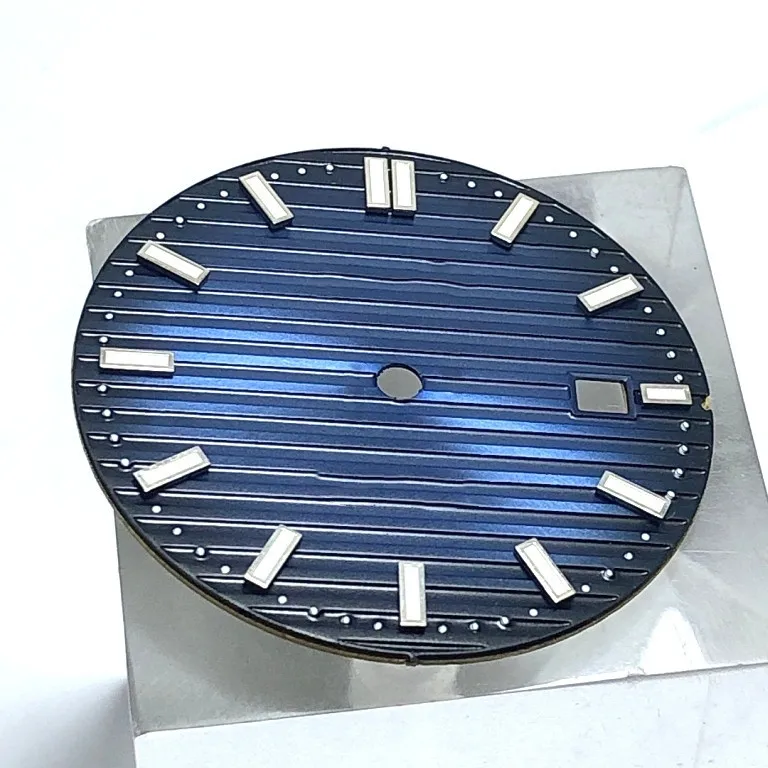 

No Bliger logo Aseptic 29.5mm Date Kit ETA 2824/2836 Miyota 8215/8205/821A MH35 MH36 Movement Men Watch Night Plate Parts blue