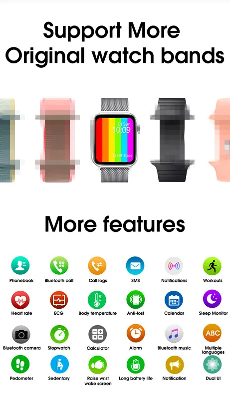 

Original IWO Smart Watch Men Bluetooth Call Smartwatch Men Temperature Monitoring smart bracelet Fitness Tracker Smartwatch