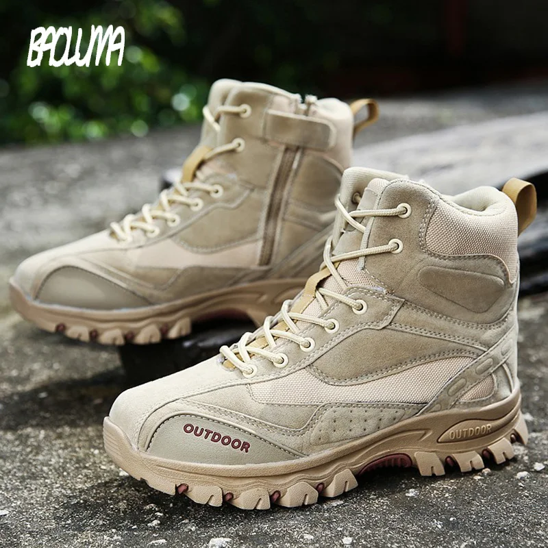 Мужские ботинки брендовая мужская Боевая обувь уличные Нескользящие мужские