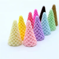 6pcs 2037mm resin ice cream cone diy charms supplies accessories for slime filler miniature kids polymer plasticine gift