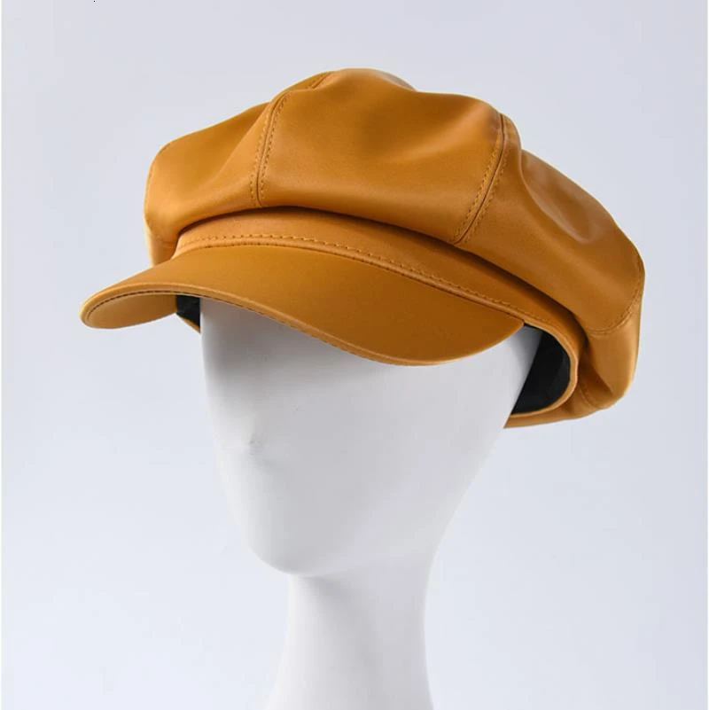 Женские повседневные винтажные шапки однотонная восьмиугольная кепка из