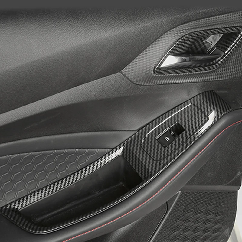 

4pcs for MG5 2021 Window lifter Switch panel Door bowl decorate Carbon pattern