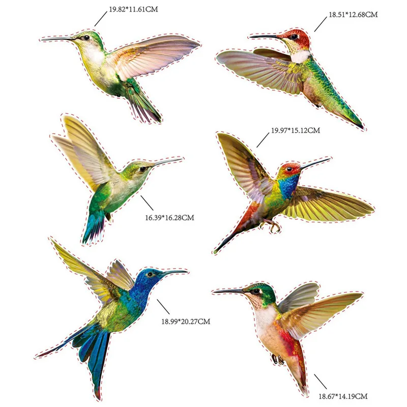 

Creative Glass Decals Hummingbird Painting Stickers Non Adhesive Anti-collision Window Clings to Prevent Bird Strikes