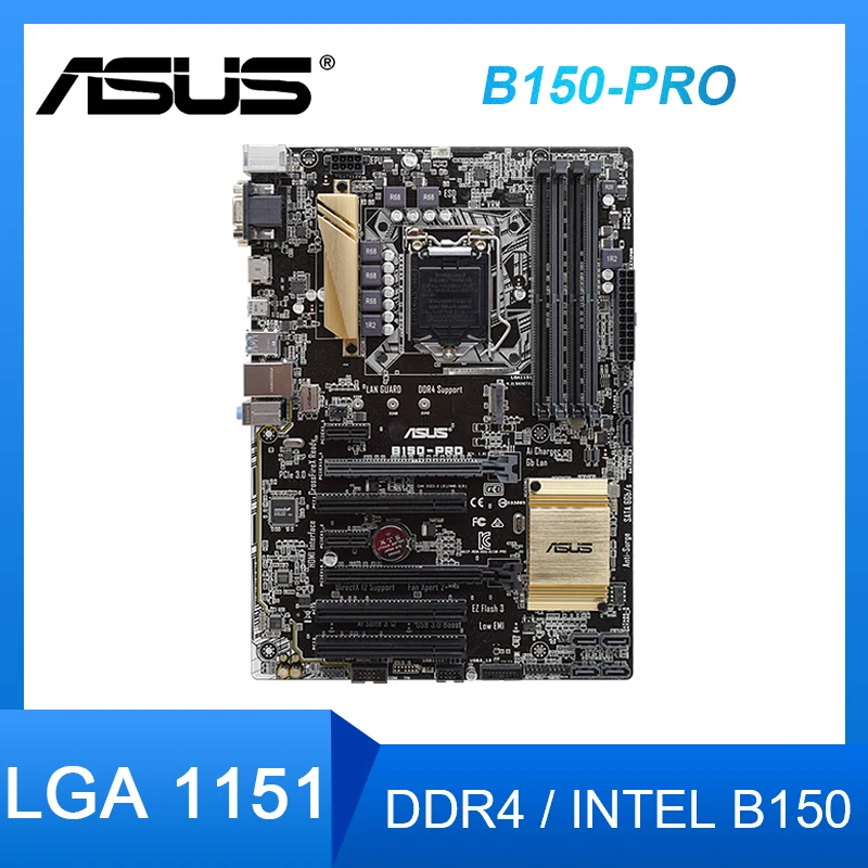 

Asus B150-PRO LGA 1151 Motherboard DDR4 Ram 64GB Intel B150 For Corei7i5i3 cpus PCI-E 3.0 M.2 SATA 3 USB3.0 VGA ATX Placa-mãe