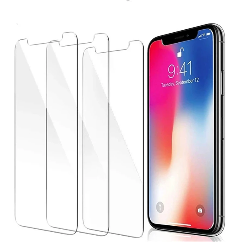

3 шт. закаленное стекло для iPhone 12 11 Pro Max 12 Mini Защитные пленки для iPhone 12 11 X XS MAX XR SE 2020 8 7 6 Plus 5 se полное