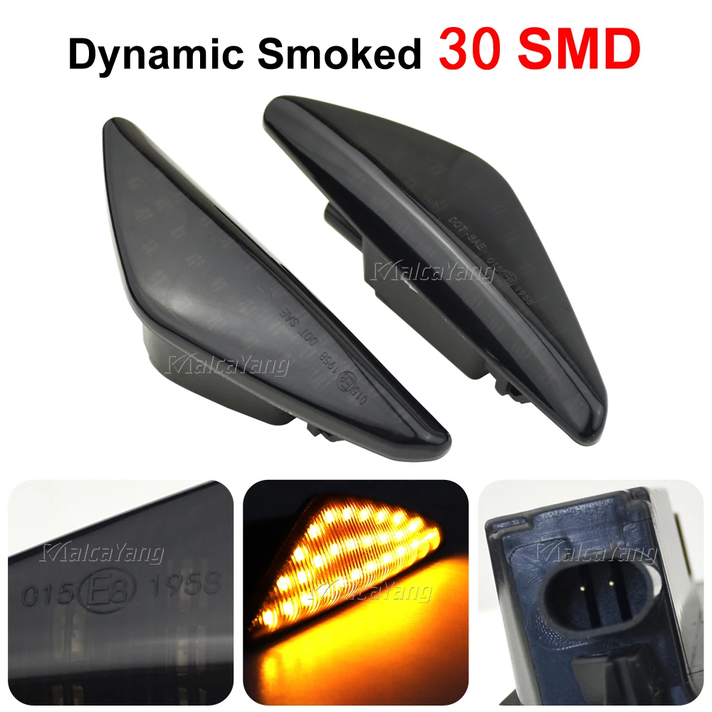 

2x LED Dynamic Side Marker Turn Signal Blinker Flowing Water Blinker Flashing Light For BMW X3 F25 X5 E70 X6 E71 E72 2008-2014