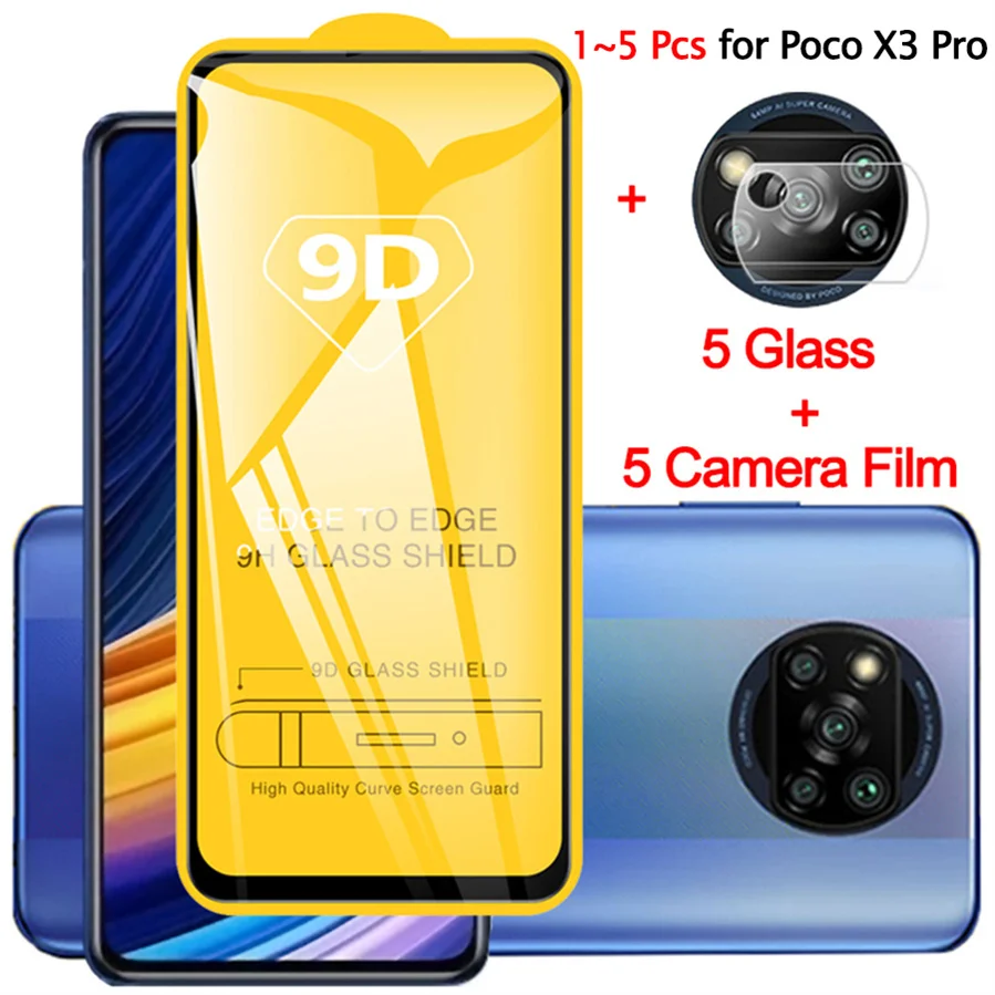 

1~5 pcs, glass for poco-x3 pro tempered glass protector pocophone x3 pro xiaomi poco x3 nfc screen protection poco x 3 pro glass