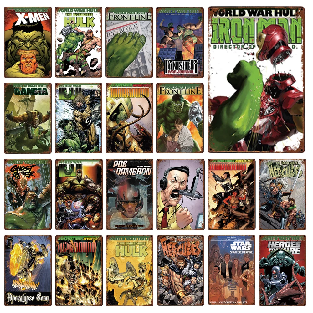 

Металлический знак в виде героев из комиксов, винтажная пластина, жестяные знаки, табличка для детской комнаты, декор для бара, паба, клуба, м...