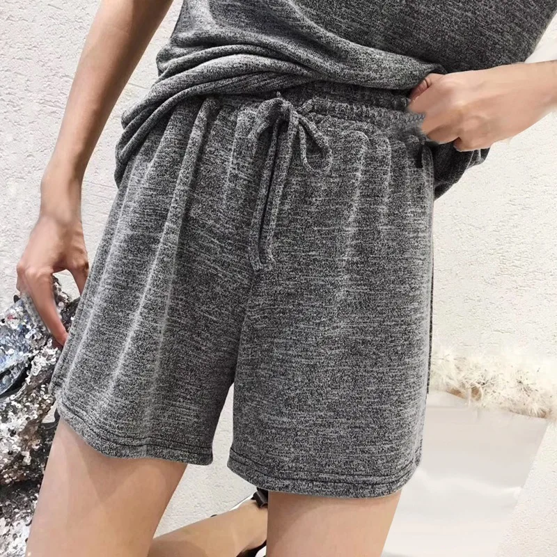 Casual Suit Ladies Cotton and Linen Sexy Pajamas T-Shirt Shirt Trousers Shorts 3 Pieces / Set of | Женская одежда