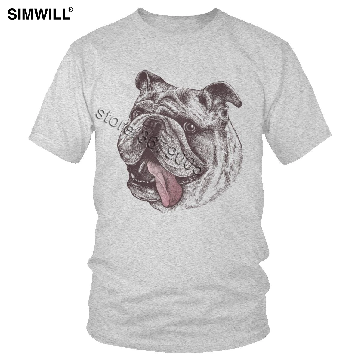 Забавная футболка с британским бульдогом Мужская хлопковая смешным юмором для