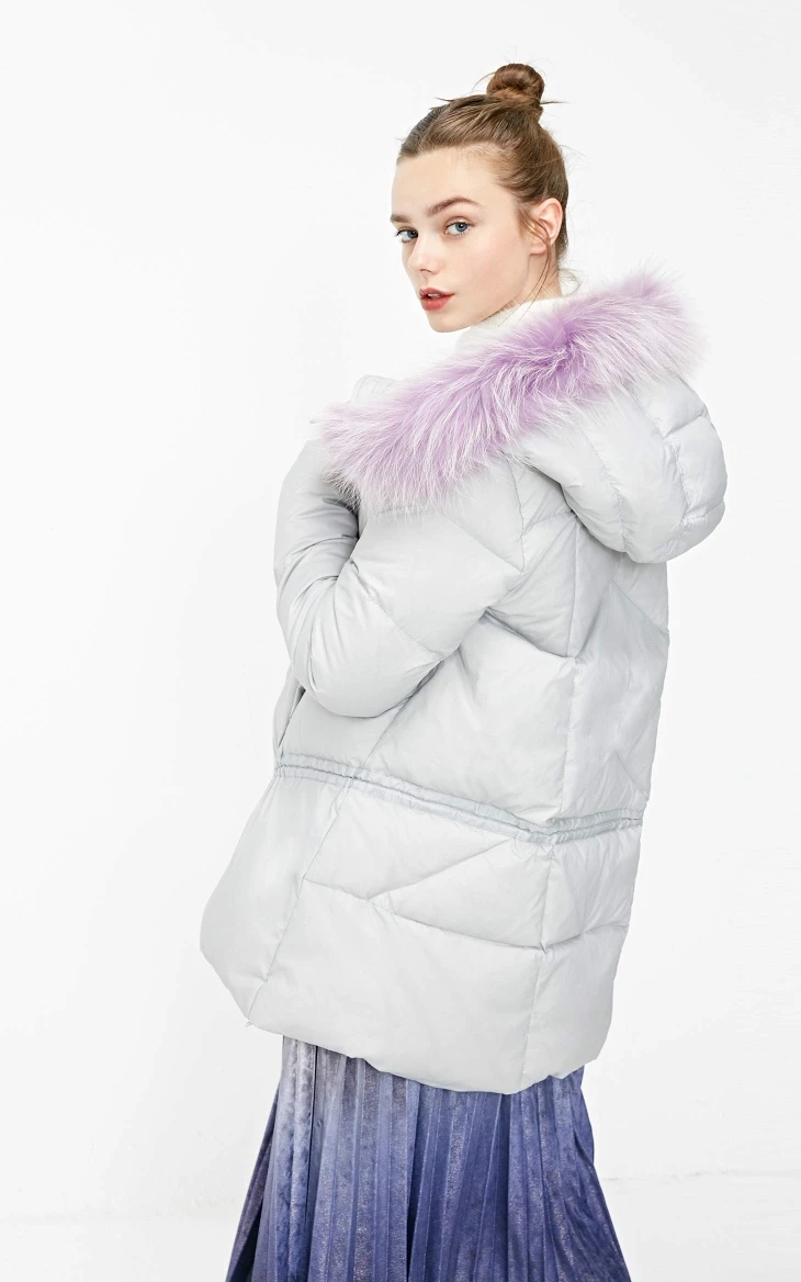 Vero Moda Женская куртка-пуховик с капюшоном из меха енота на шнурке | 318423539