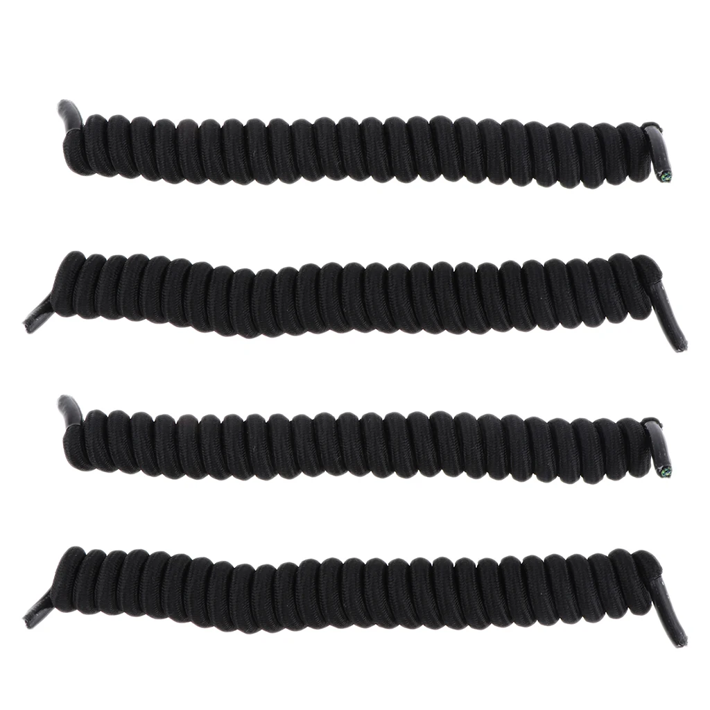 4x взрослые эластичные шнурки без галстука Триатлон кудрявые для обуви|Шнурки| |