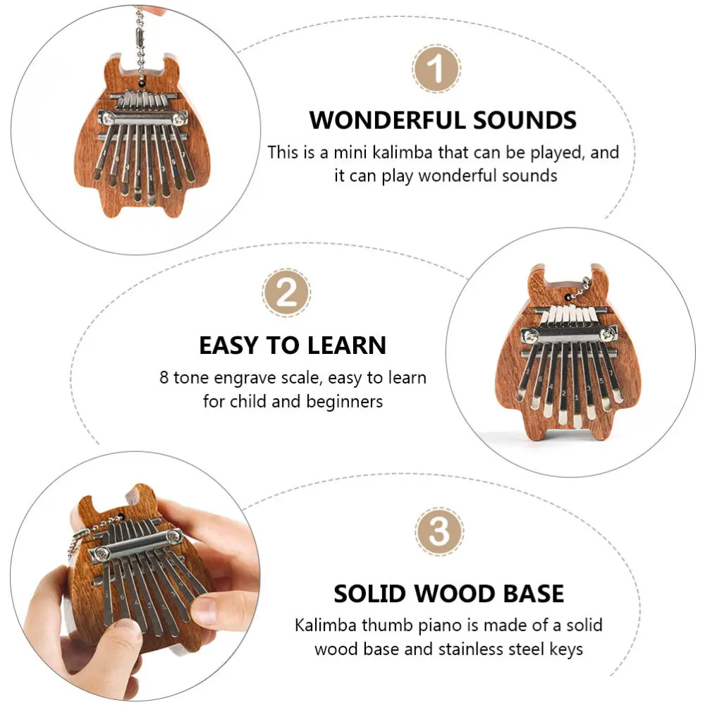 

1 Set 8 Keys Kalimba Piano Mini Finger Kalimba Piano Gift Set for Beginner Kids