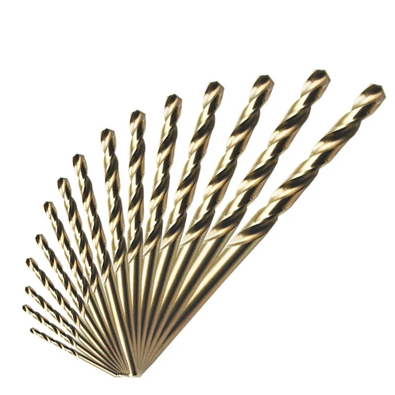 

15pcs/set HSS-CO 1.5-10mm High Speed Steel HSS-Co 5% M35 Cobalt Twist Drill Bit 40-133mm Length Wood Metal Drilling Top Quality