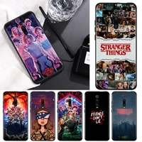 stranger things for xiaomi redmi 9t 9i 9at 9a 9c 9 8a 8 7a 7 6a 6 5a 5 4x pro prime plus black soft phone case