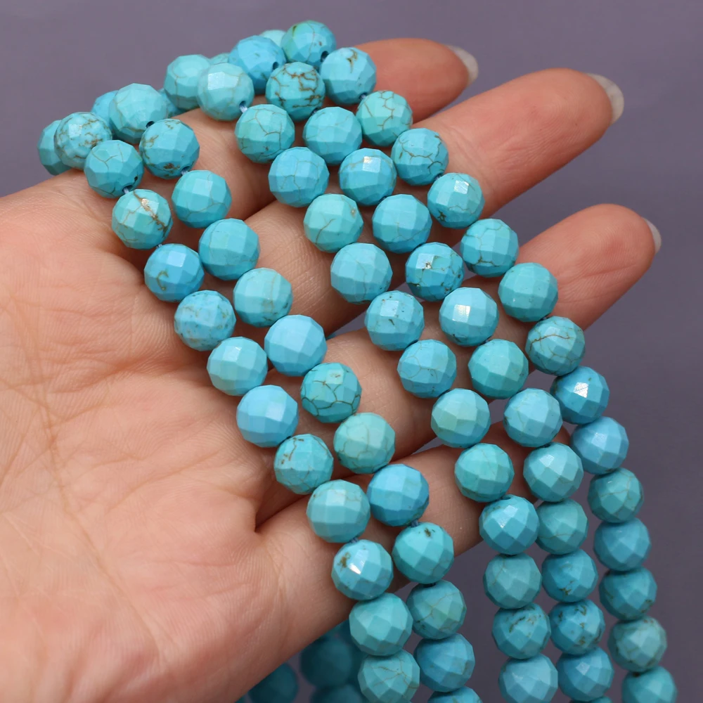 

2021 New Hot-selling Natural Stone Semi-precious Stone Round Faceted Bead Loose Beads for Jewelry Making Necklace Bracelet 8mm