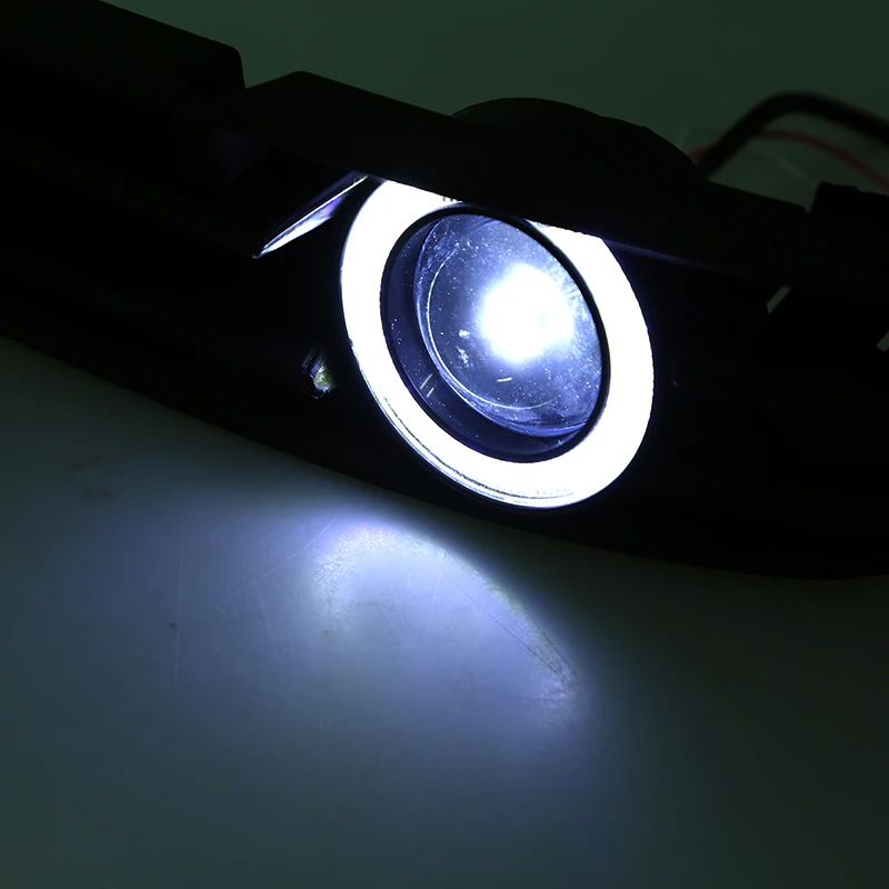 

POSSBAY LED Running Fog Lights White Halo Angel Eyes Rings Front Grilles for 1998-2006 VW GOLF GTI MK4 Front Fog Lights