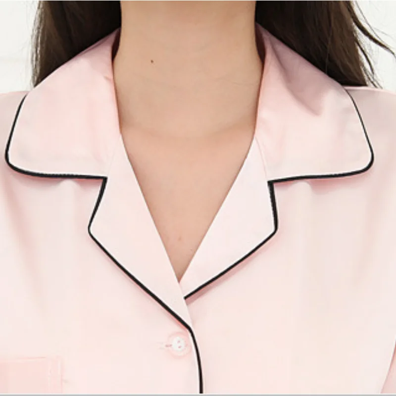 

2020 New Women Faux Silk Pajama Sets Satin Pyjama Sleepwear Long Sleeve Solid color Fashion Pajamas Nightwear