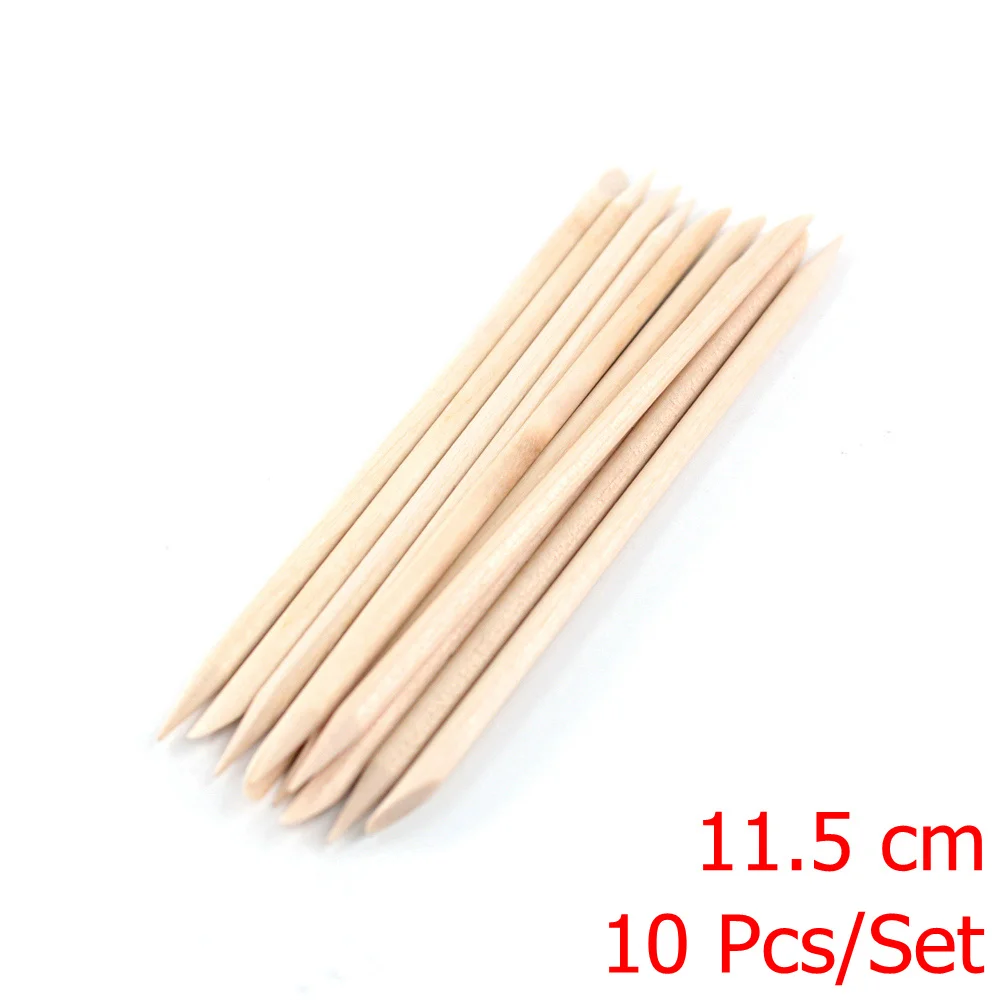 10/30/50 Pcs Orange Wood Sticks For Cuticle Pusher Nail Art Cuticle Remove Tool Double-end For Nails Manicure Pedicure Tools