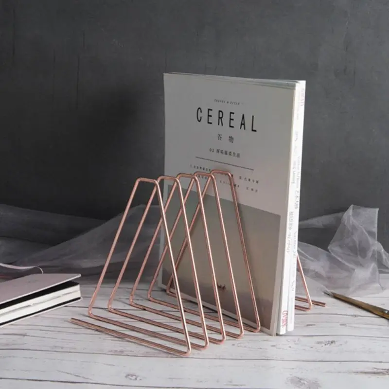 

Flexible Bookend Metal Book Holder Desktop Organizer Support Stand Shelf Rack 831D